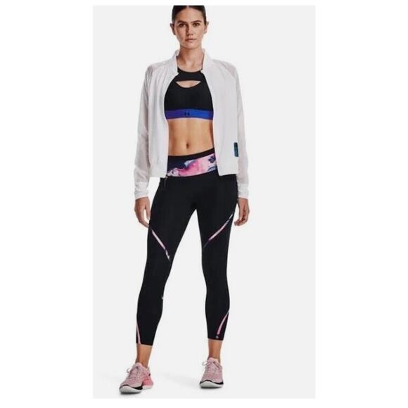 Under Armour Run Anywhere Ankle High Rise Tights‎ Black Reflective Small NEW Gym - Picture 2 of 9